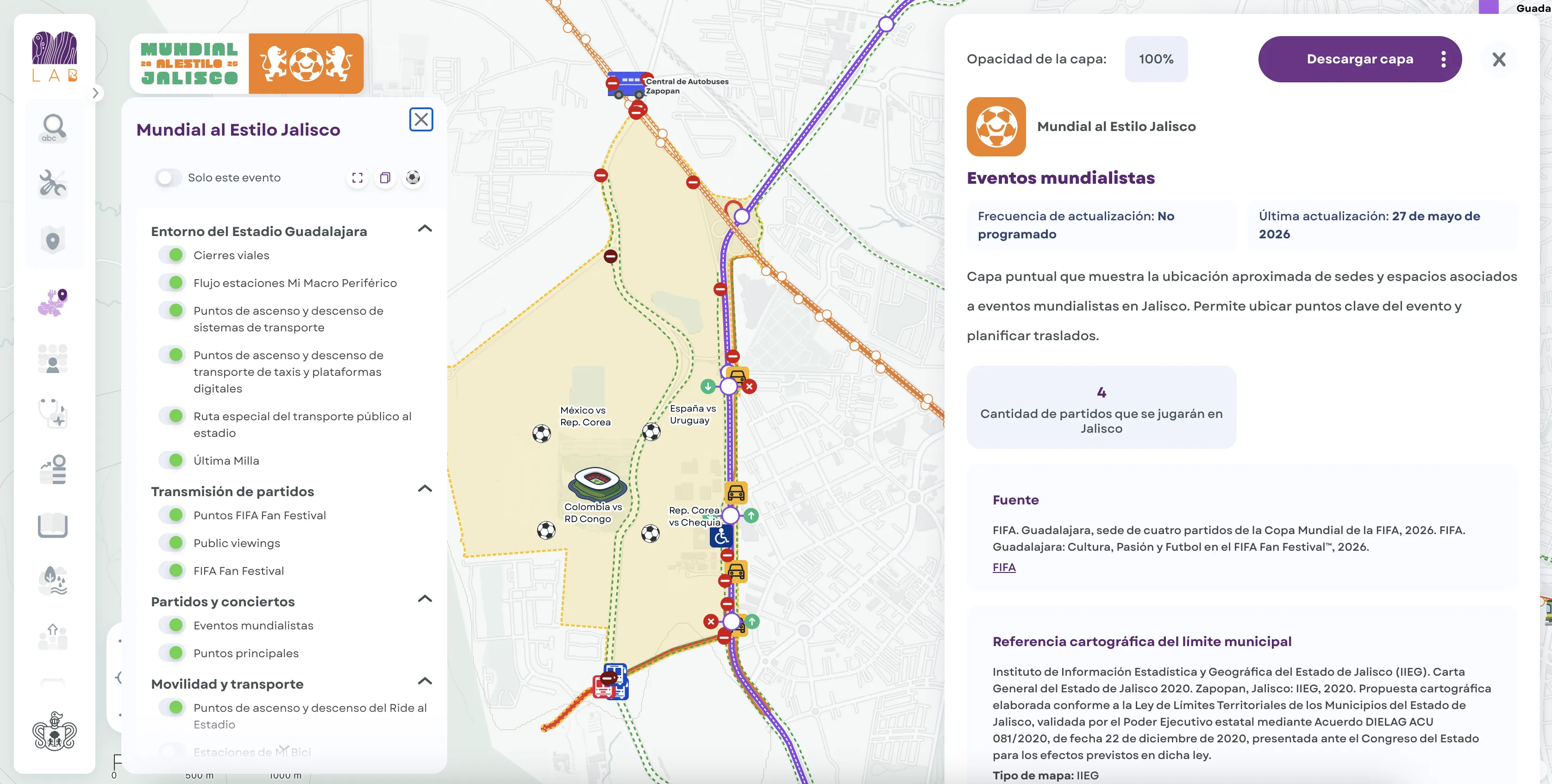 Lanzan mapas interactivos para el Mundial 2026